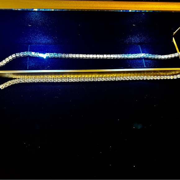 New 18k White Gold 10CT Moissanite Diamond Necklace - Picture 6 of 7